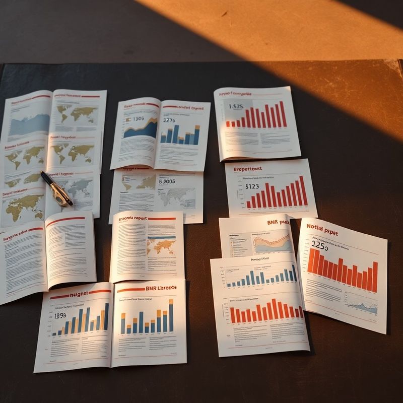 Rapoarte economice și grafice BNR pe o suprafață slate